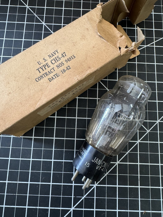 NOS U.S. Navy Type CHS-47 Vacuum Tube 94915 | Vintage WWII Era | Untested