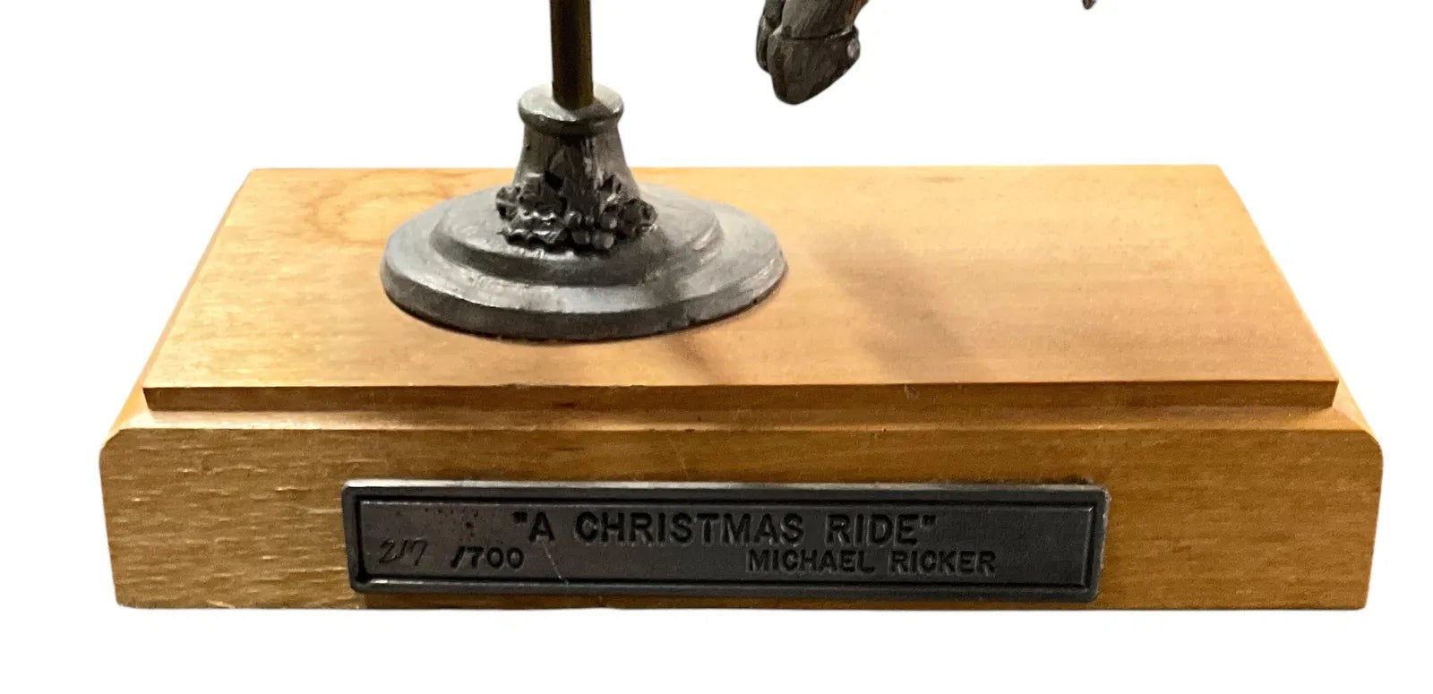 Michael Ricker Limited Edition 217 Christmas Pewter "A Christmas Ride." 