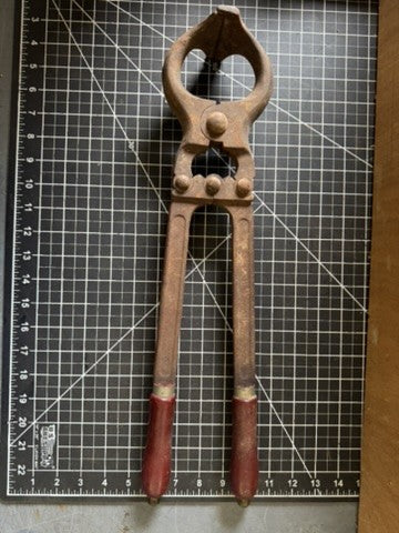 Vintage Bull Castration Tool “Bull Zac” – Made in Italy, 19” w/ Wood Handles