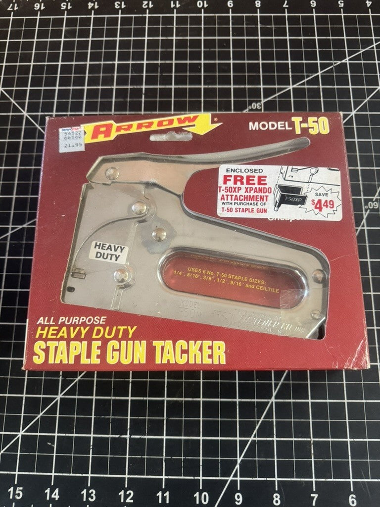 Arrow Model T-50 Heavy Duty Professional Staple Gun – Original Box