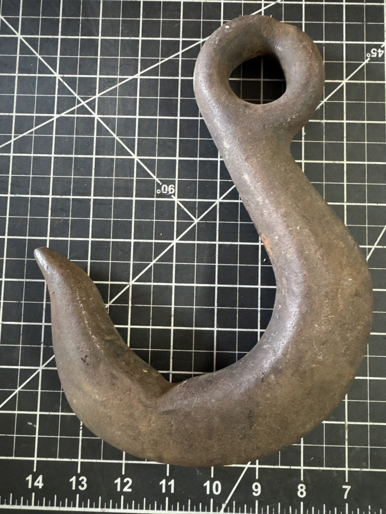 Vintage Iron Clevis Grab Hook – Large 10” x 9” – Nautical Industrial