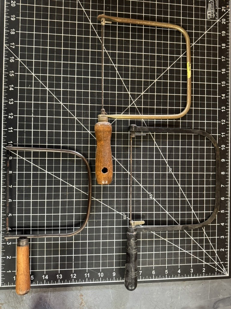 Lot of 3 Vintage Coping Saws – Wood Handles