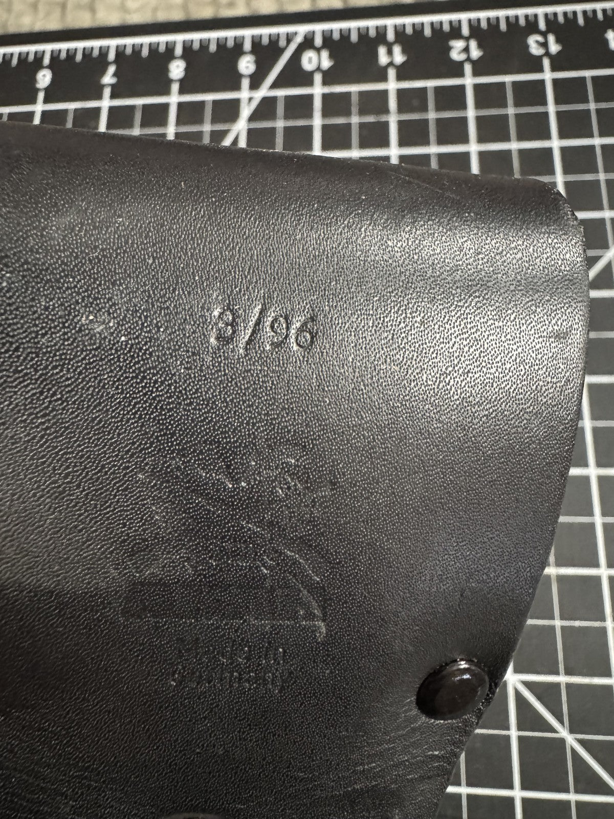 AKAH German Police Holster RT. HAND Marked 3-96 Black Heavy Leather Solid