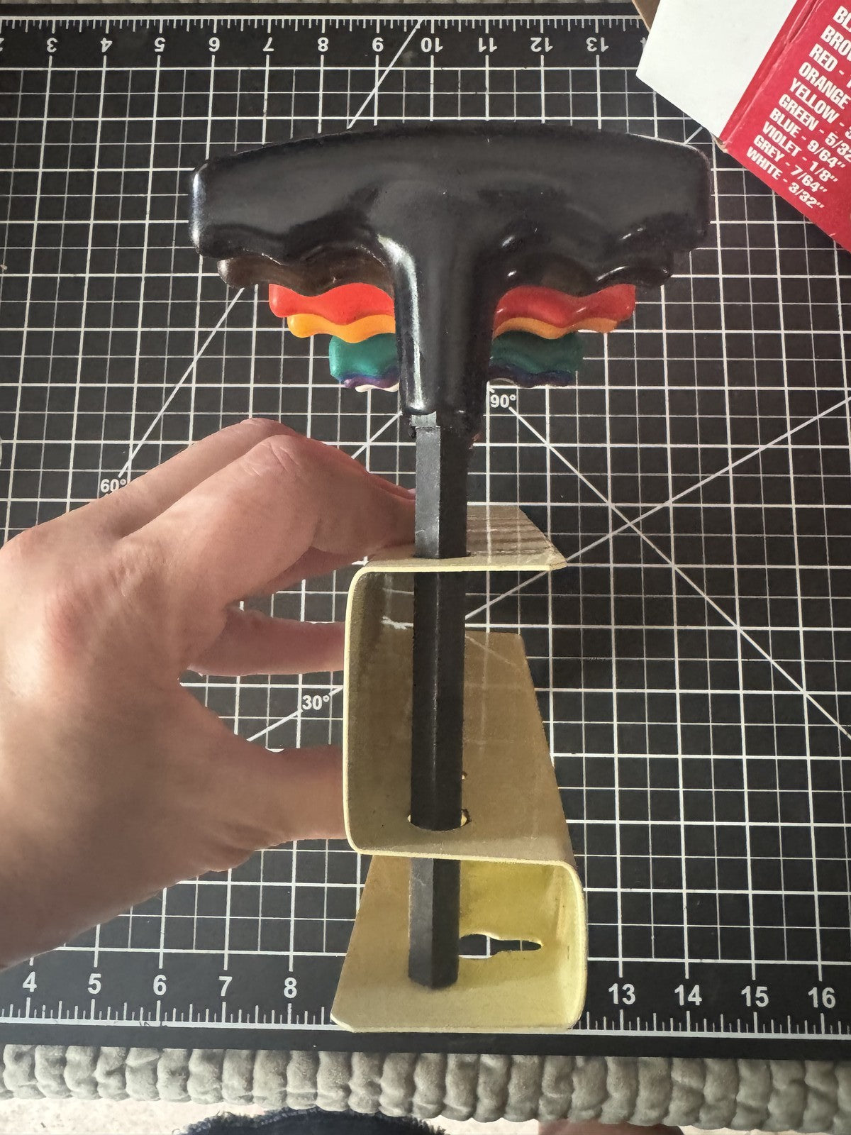 New 10-Piece SAE T-Handle Hex Key Wrench Rainbow Set w/ Stand – No 37861