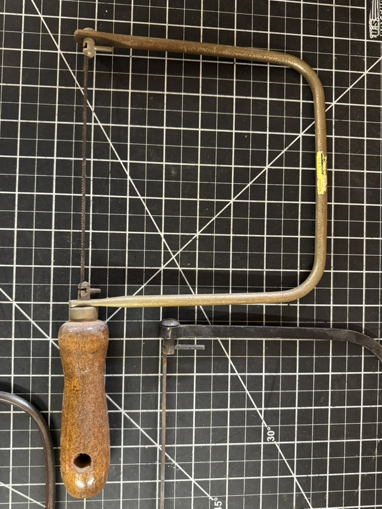 Lot of 3 Vintage Coping Saws – Wood Handles