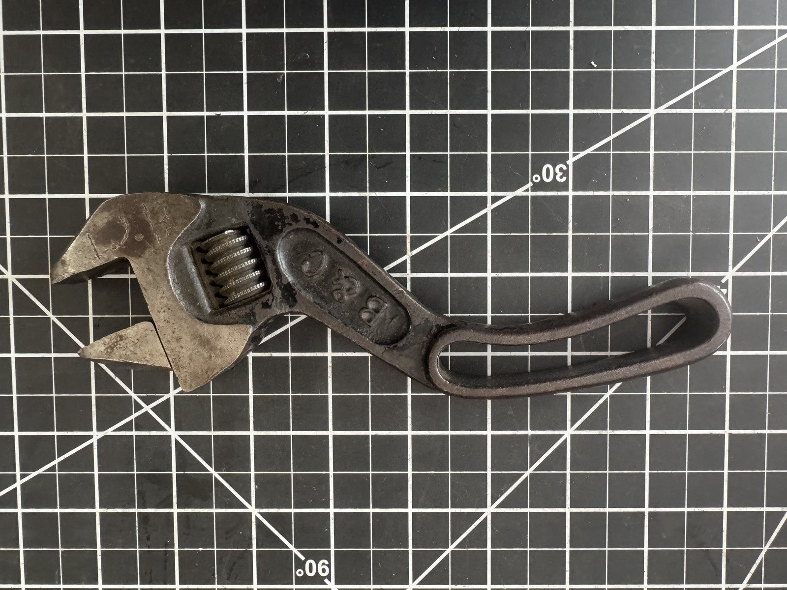 Vintage B & C Bemis & Call 8" Curved Adjustable Wrench – Made in USA