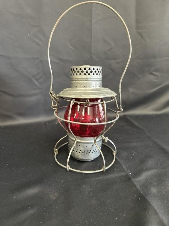 Handlan Illinois Central Railroad Lantern – ICRR – Red Globe – 14.5” Tall