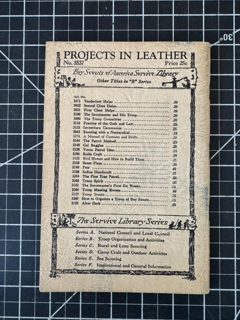 Projects in Leather – Boy Scouts of America Service Library No. 3537 – May 1939