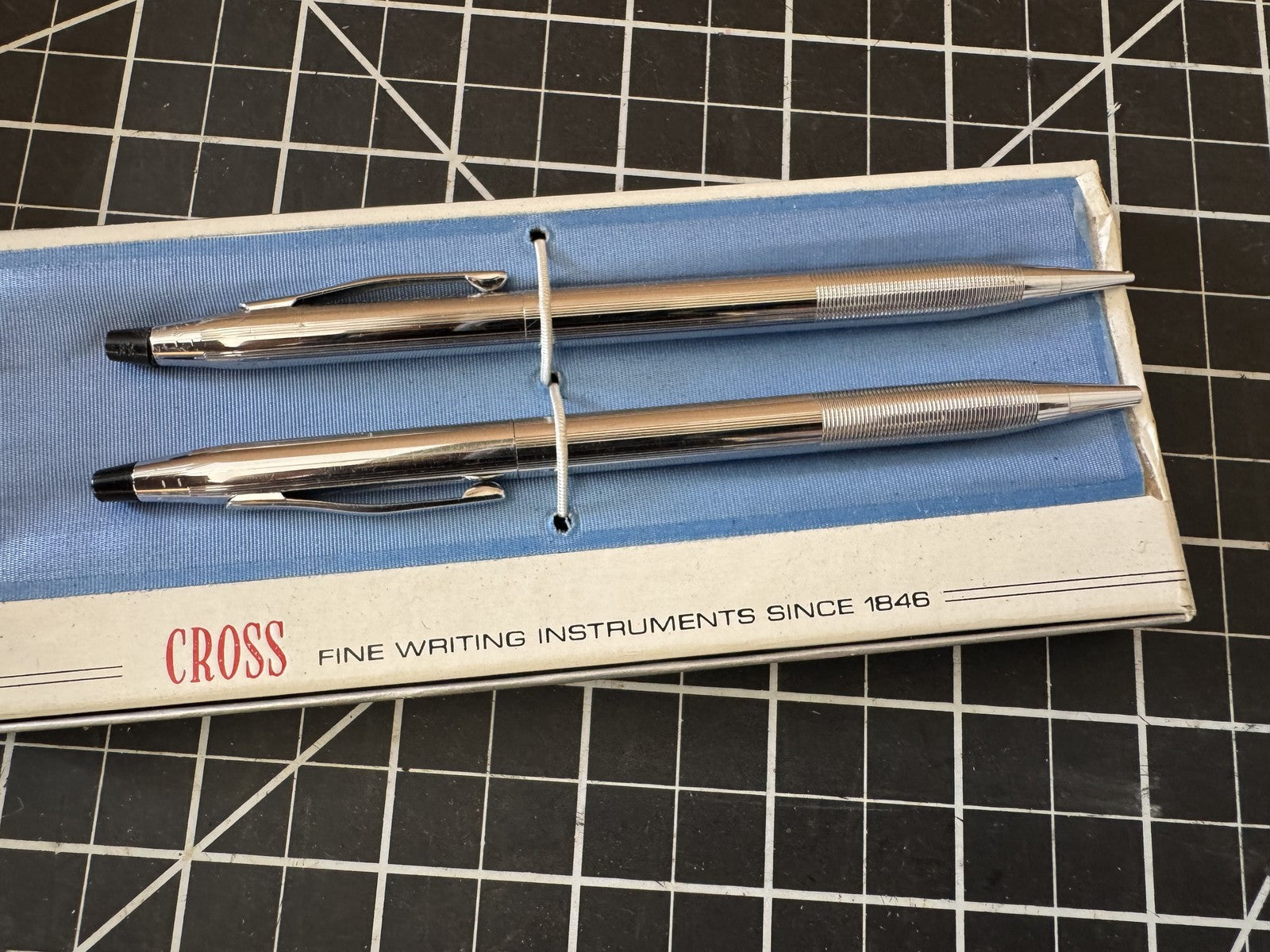 Cross 3501 Chrome Ball Pen & Pencil Set – Vintage, Made in USA