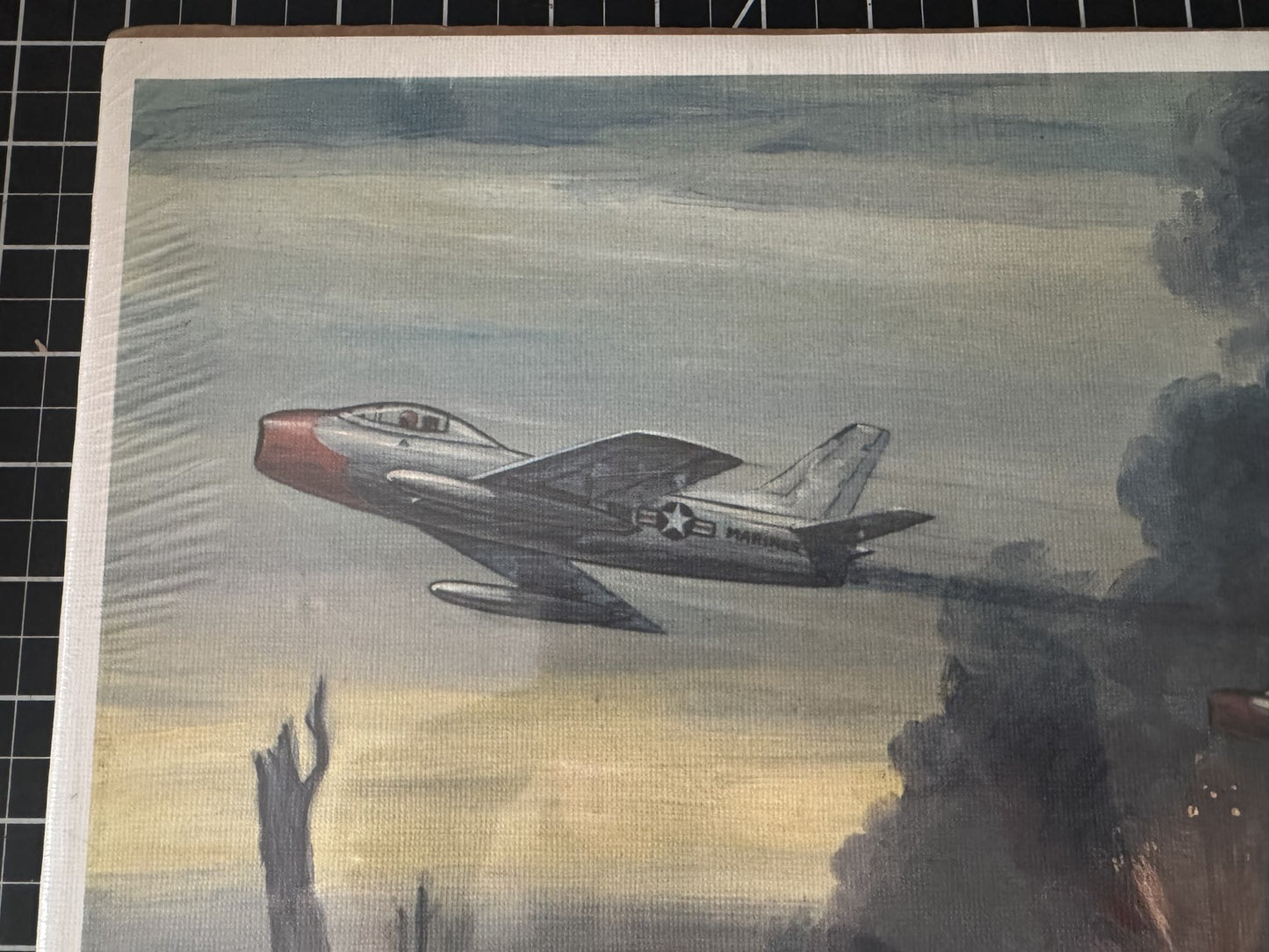 1971 "US Marine Corps Strafing - 1955" Hubbell War Print – 12.75" x 16"