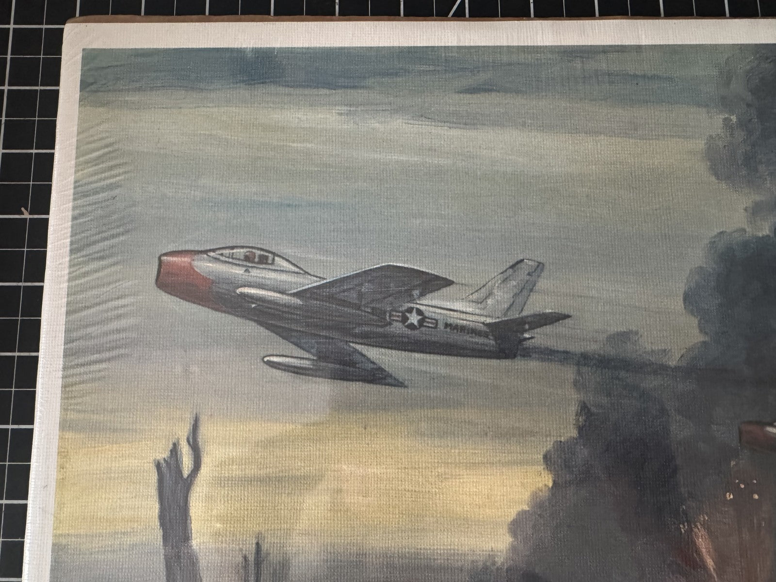 1971 "US Marine Corps Strafing - 1955" Hubbell War Print – 12.75" x 16"