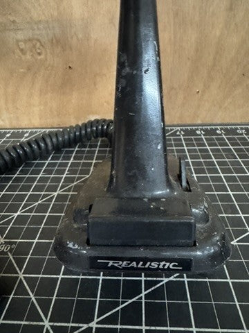 Vintage 1950s Realistic Black Desktop Microphone – Art Deco MCM – HAM/CB