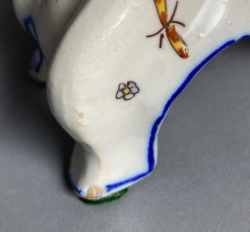 French Faience Hand-Painted Lambrequin Clock – Mercedes German Movement