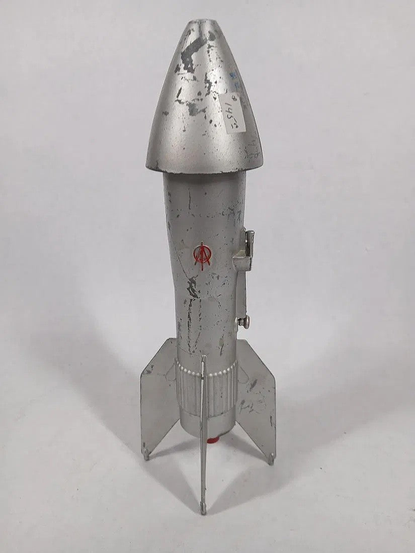 Vintage 1950s Astro Mfg. Berzak Creations Rocket Model Coin Bank – 12” – Space