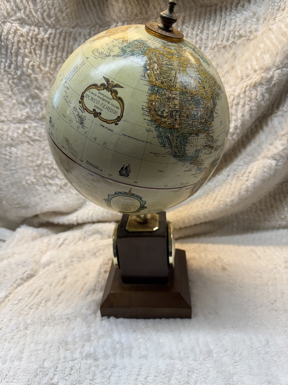 Replogle 9" World Classic Globe with Wood Base – Hygrometer, Thermometer