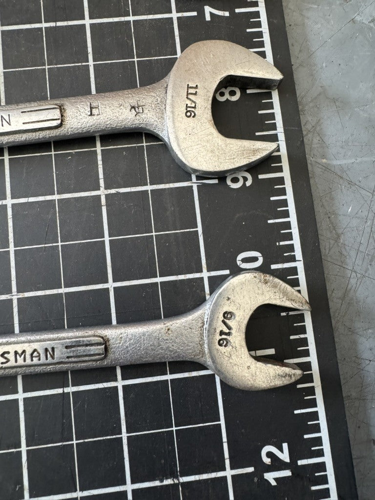 Vintage Craftsman Lot of 4 Double Open-End Wrenches – Forged in USA