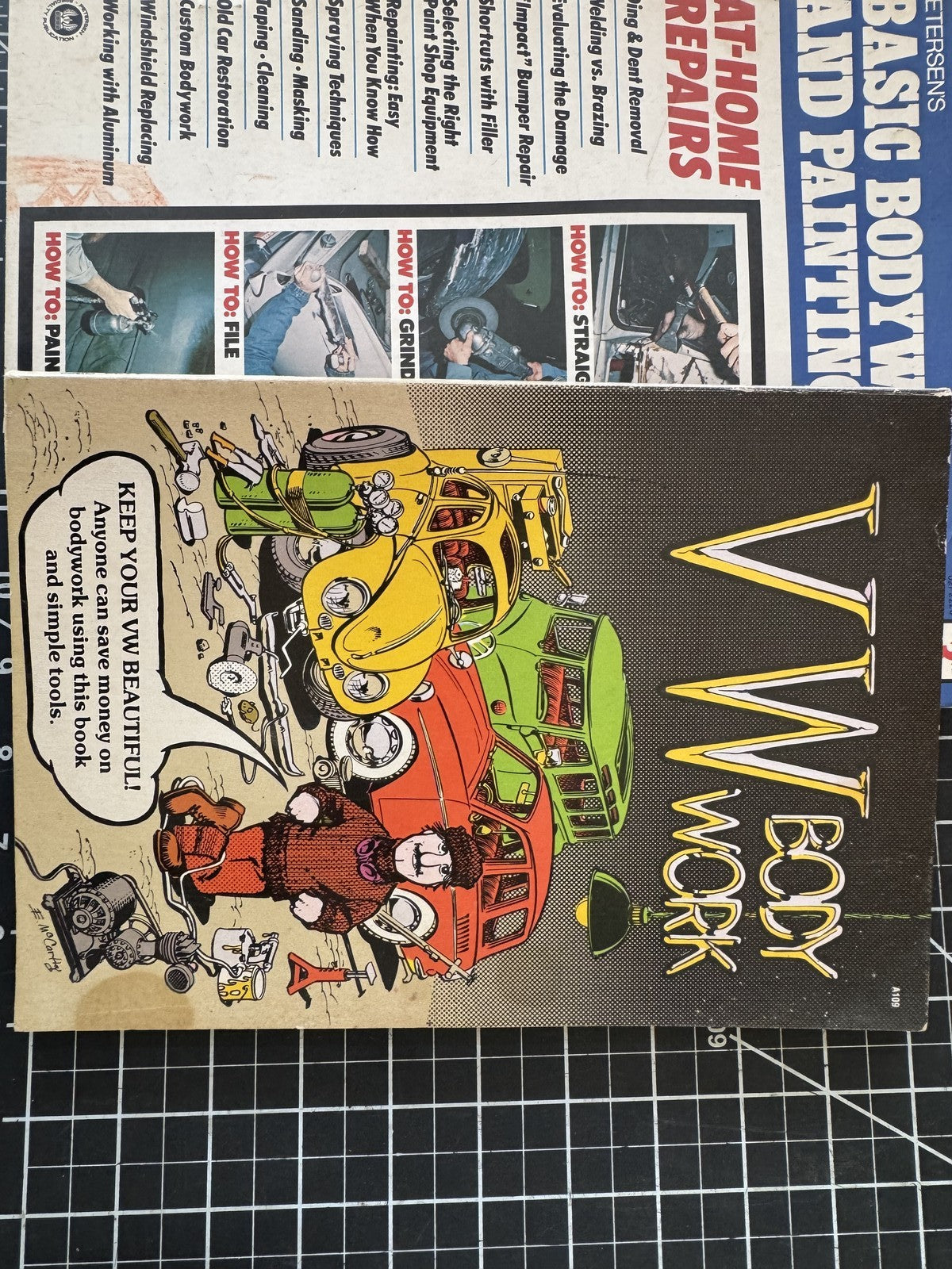 Lot of 3 Vintage Auto Body & Engine Repair Manuals – VW Body Work, etc