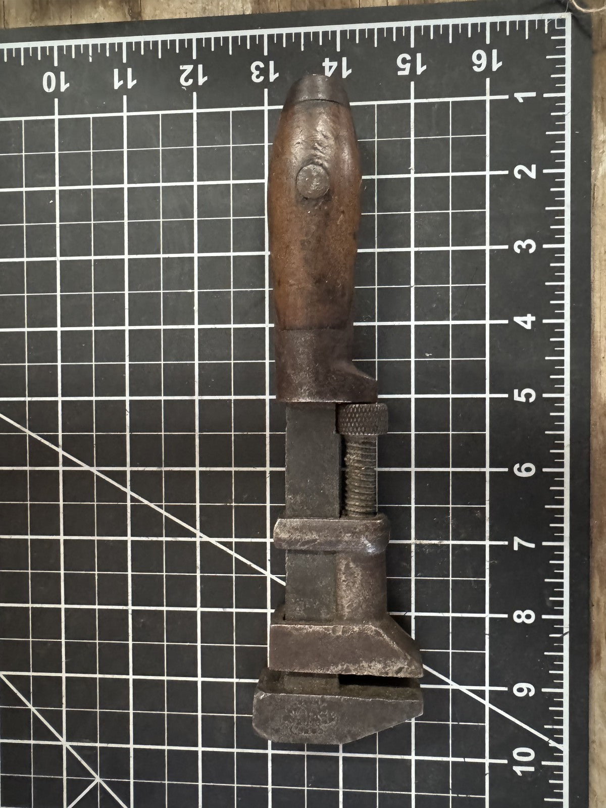 Vintage 9" Coes Monkey Wrench – Wood Handle, Adjustable, Worcester, Mass.