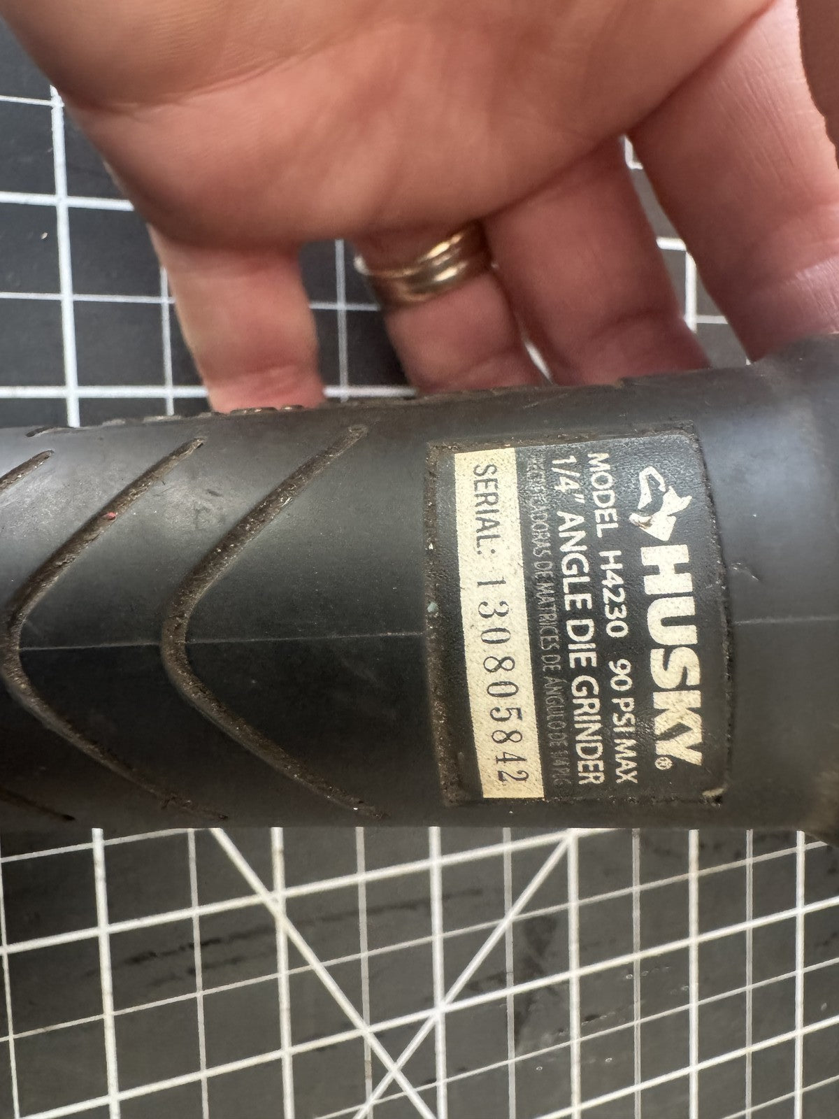 Husky Model H4230 1/4" Angle Die Grinder – 90 PSI Max, Used