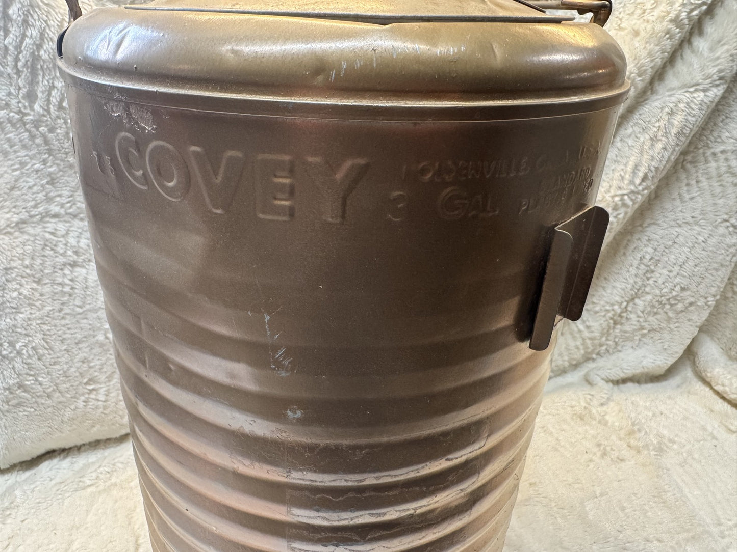 Vintage Covey 3 Gallon Galvanized Metal Cooler – Copper Finish, Plastic Lined