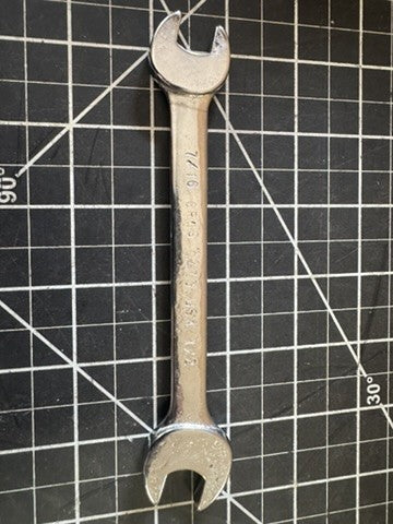 Vintage GROS 0473 Double Open End Wrench – 7/16” & 1/2” – Made in USA