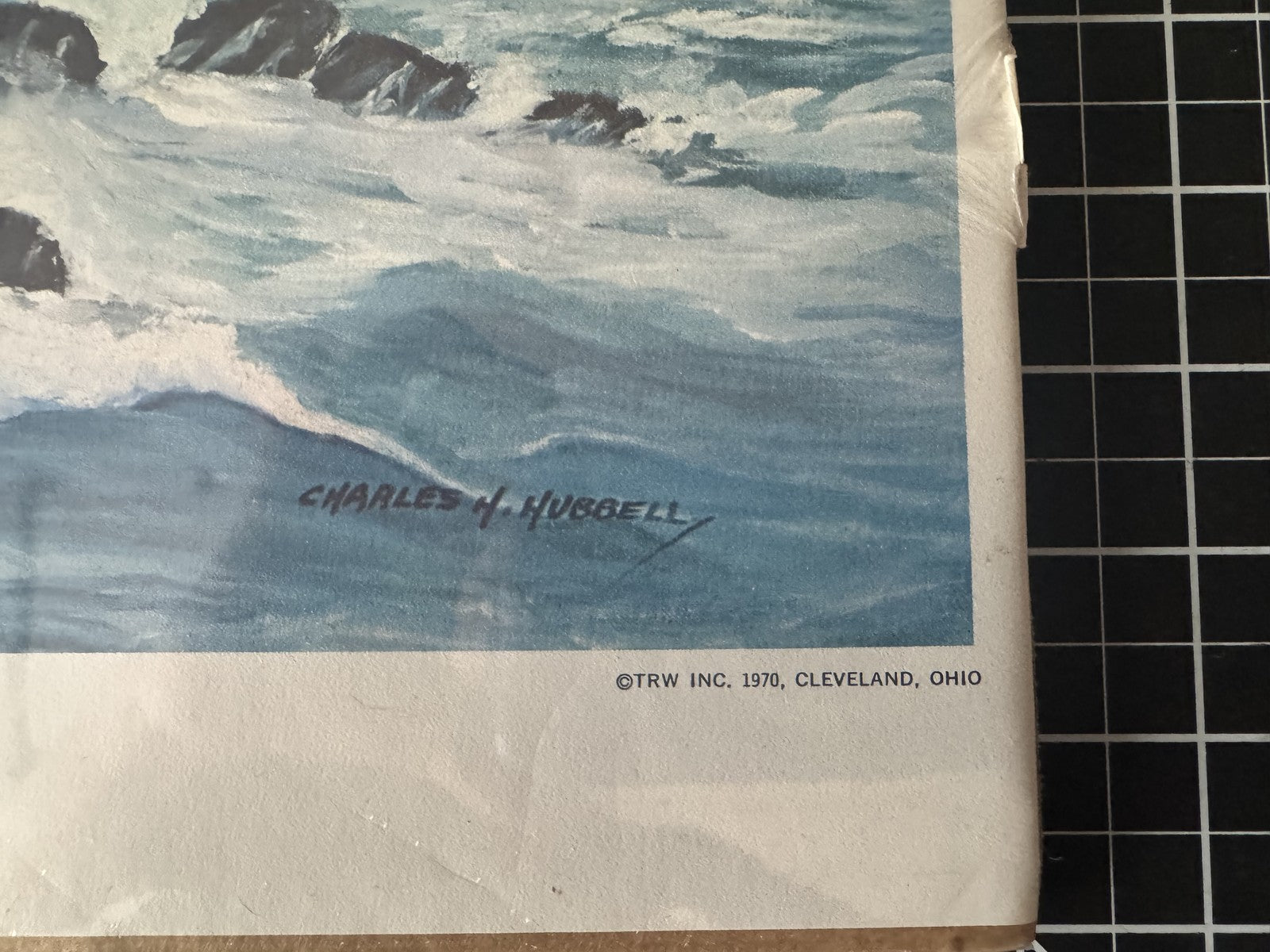 1970 "Life Line From The Sky" Military Art Print by Hubbell VTG USMC Aviation