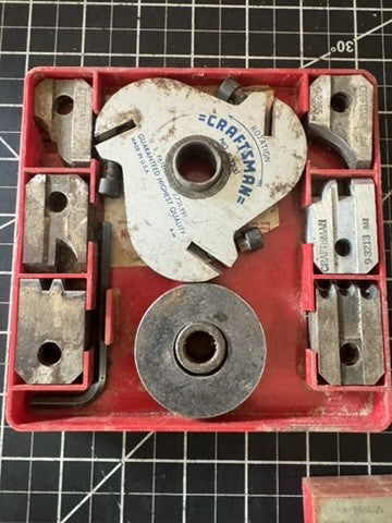 Vintage Craftsman Bench & Radial Saw Molding Set Shaper Head w/ Cutters