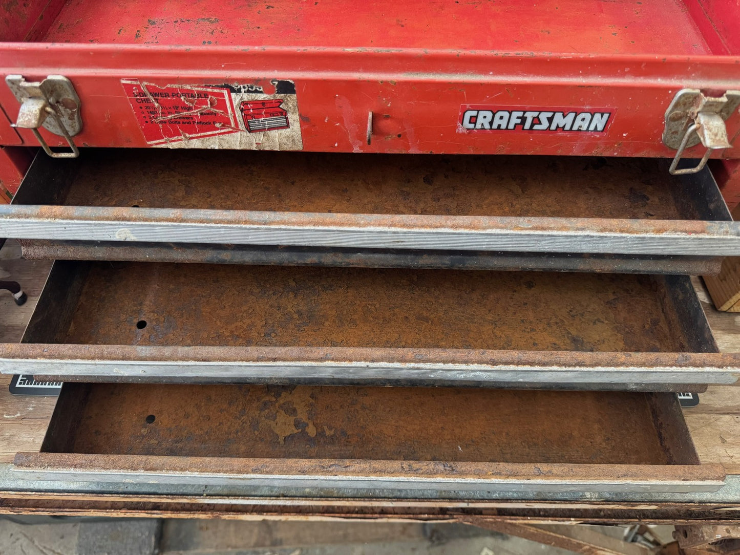 Vintage Craftsman 3-Drawer Portable Tool Chest – 20.5” Wide, Locking Drawers