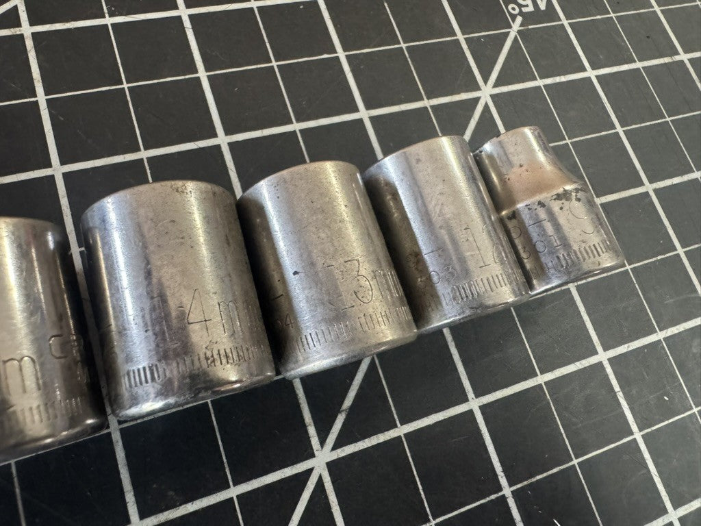 Vintage Craftsman G-Series 11pc Metric Socket Set – 9mm to 21mm – USA