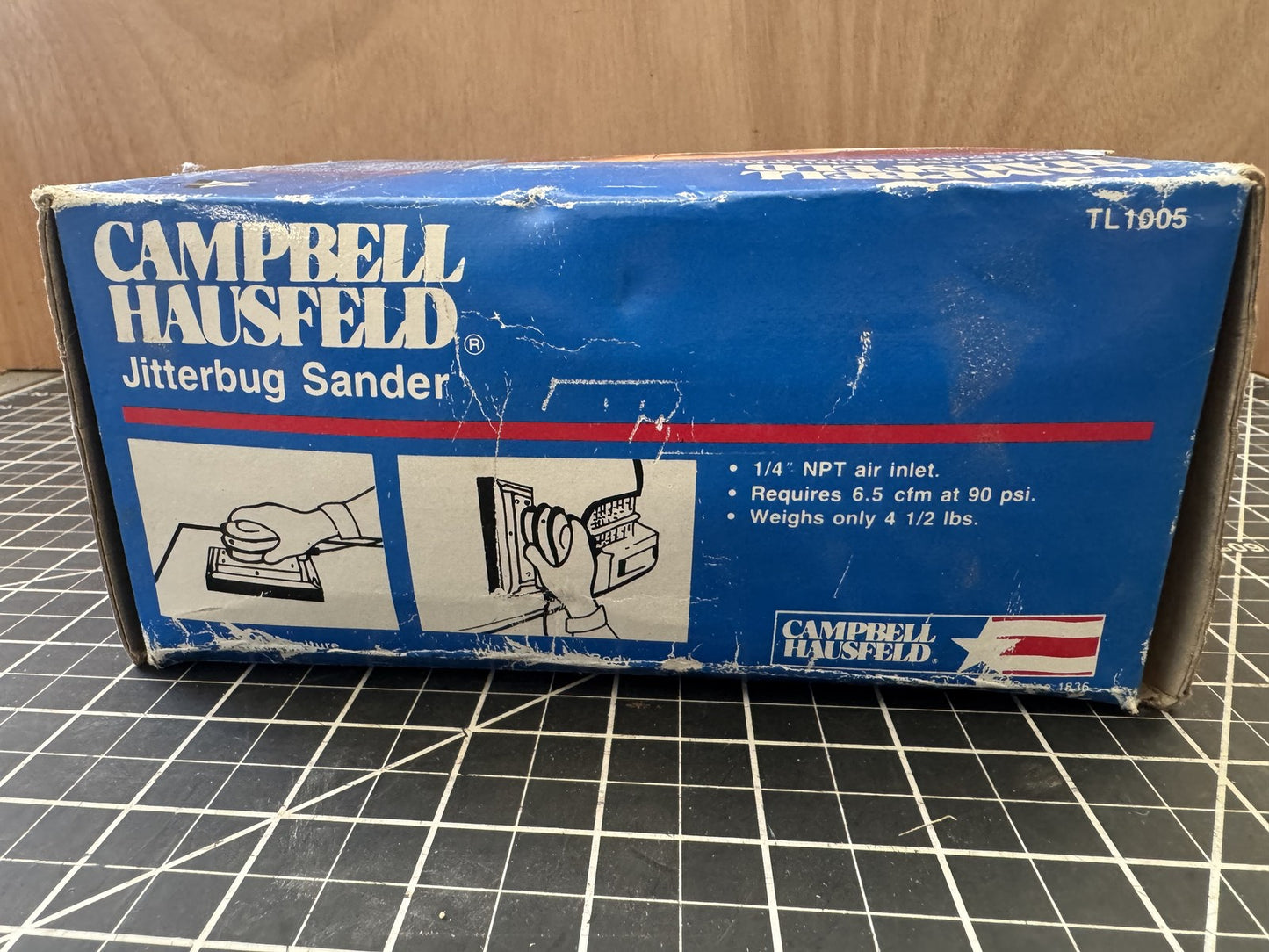 Campbell Hausfeld TL1005 Jitterbug Pneumatic Sander – In Original Box – Taiwan