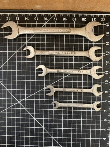 5-Pc Vintage Craftsman V-Series Double Open End Wrench Set – USA – 3/8” to 1”