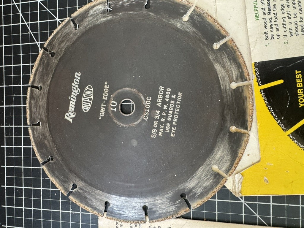 Lot of 2 Remington DuPont “Grit Edge” Tungsten Carbide Circular Saw Blades – 10”
