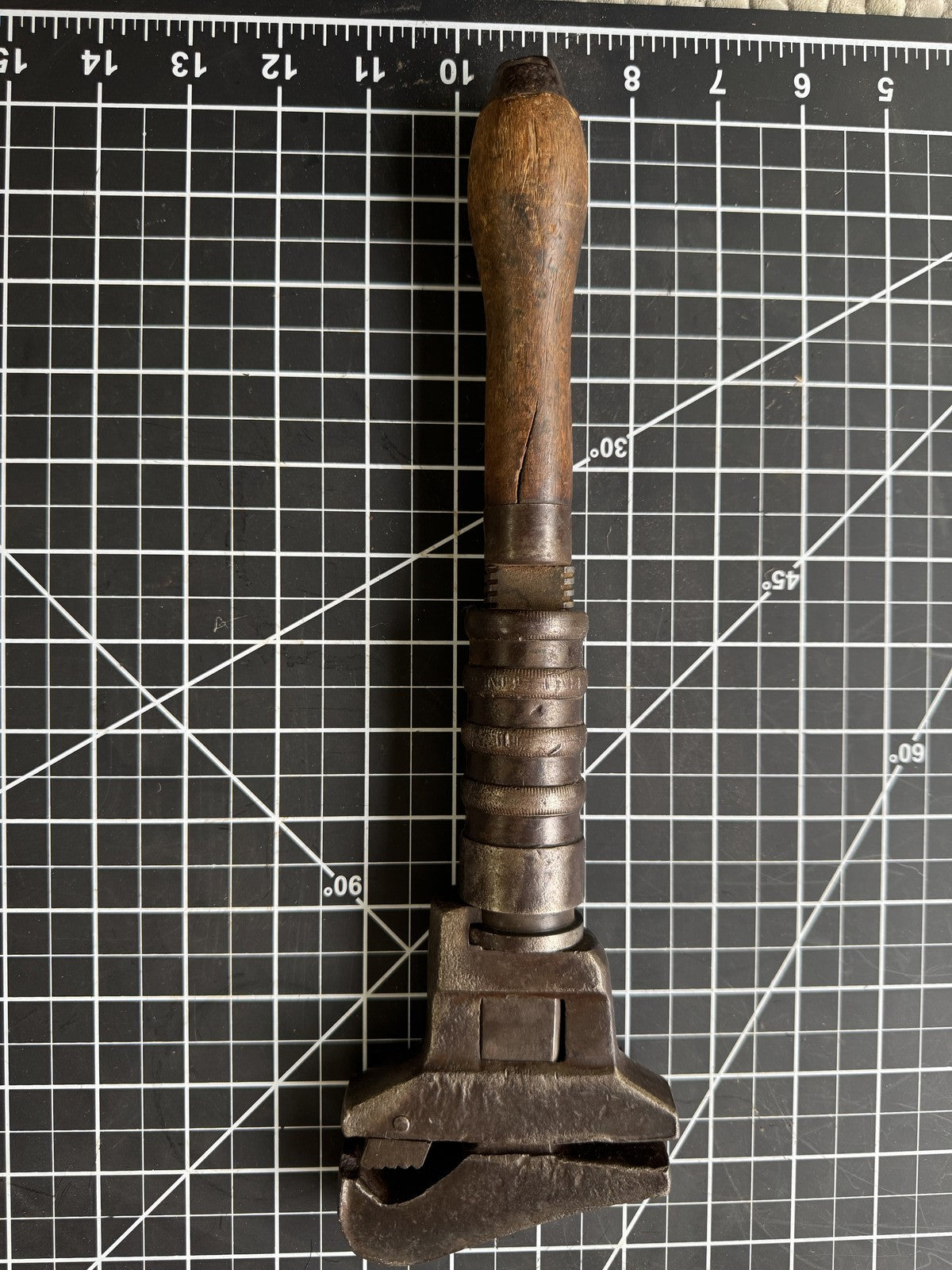 Antique Bemis & Call 12" Monkey Wrench – Springfield, Mass. Wood Handle