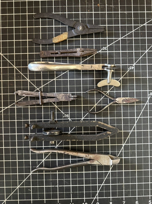 Lot of 7 Vintage Watchmaking Tools – Adjustable Compass Divider – Medical/Dental