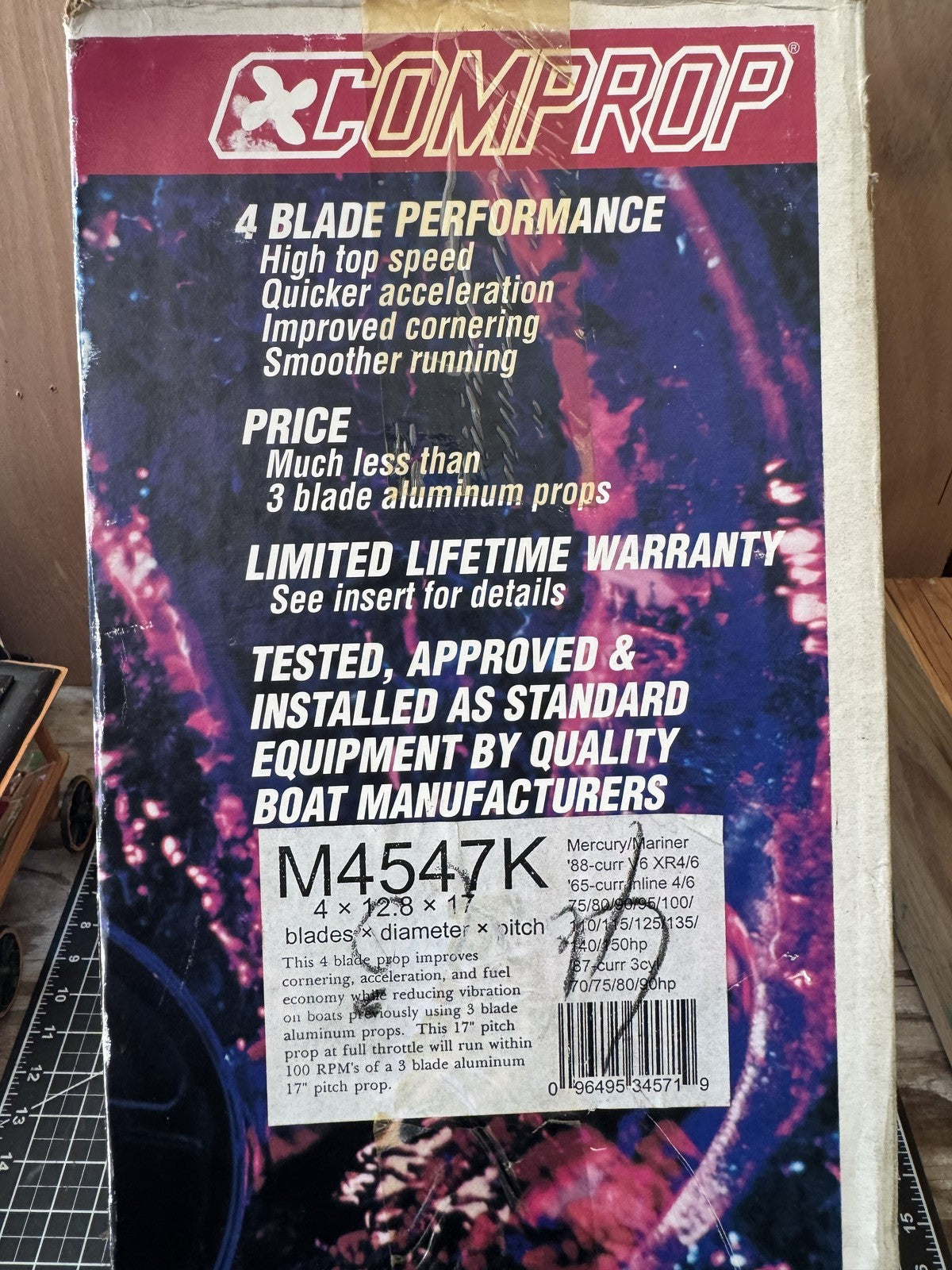 COMPROP 4-Blade Performance Propeller M4547K – 12.8x17”, Composite, w/ Box