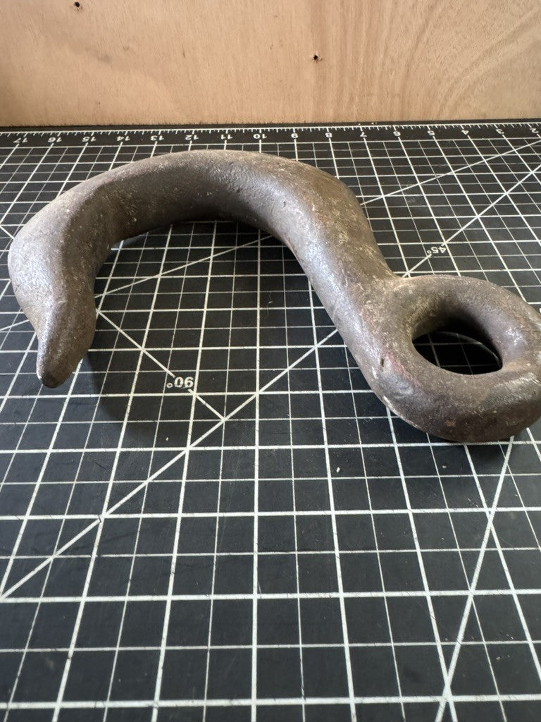 Vintage Iron Clevis Grab Hook – Large 10” x 9” – Nautical Industrial