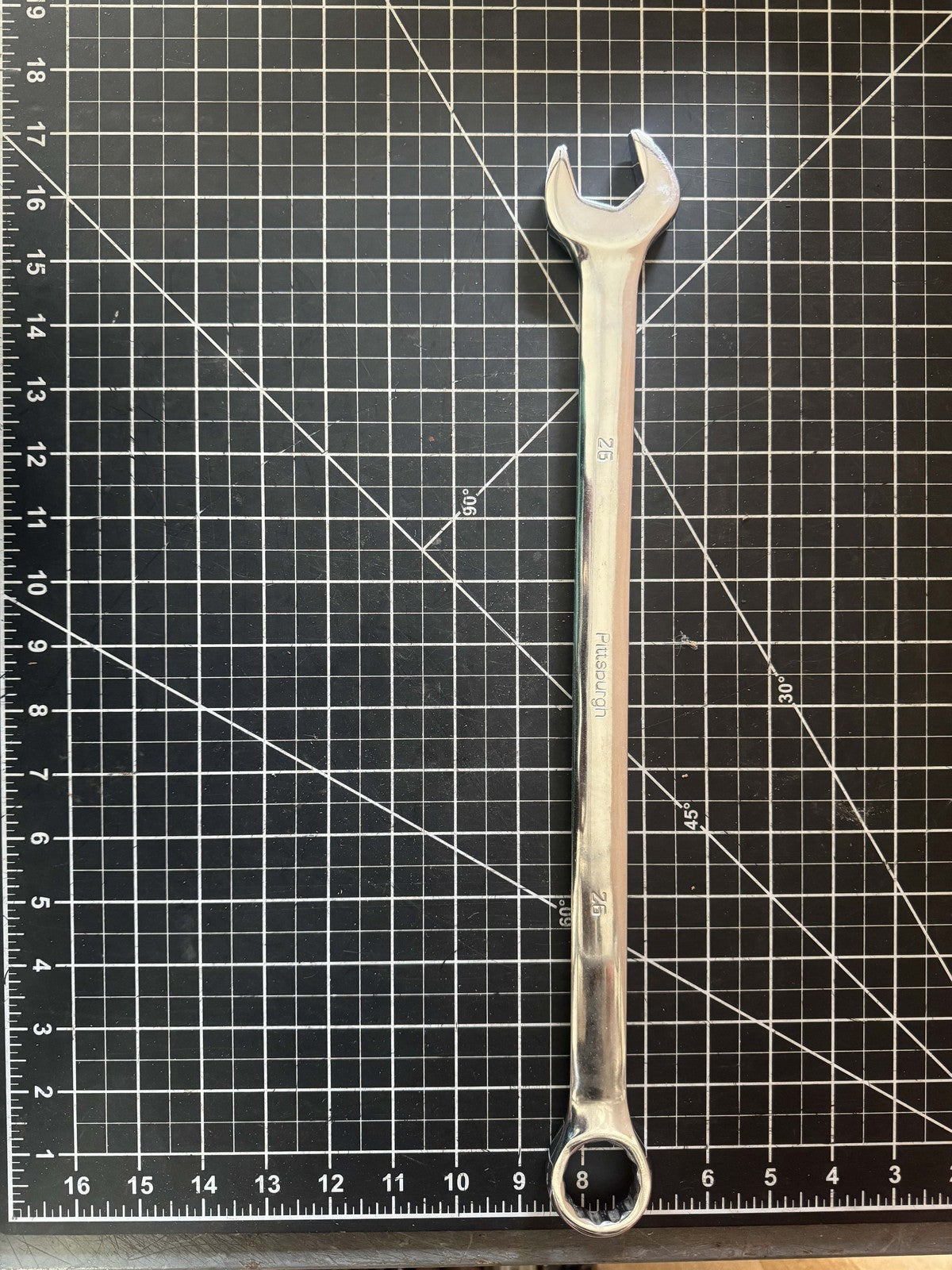 Pittsburgh 26mm Long Handle Combination Wrench – 12 Point, 16-1/2” Chrome Finish