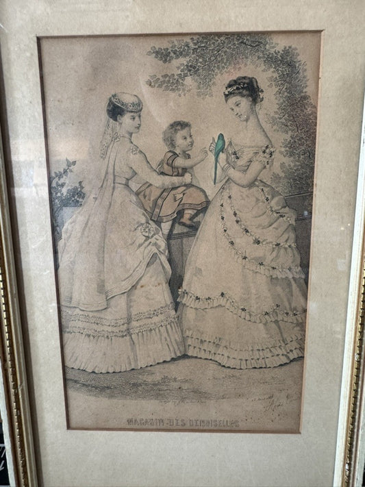 Antique 1868 Fashion Plate – Magasin des Demoiselles – Hand-Colored Engraving