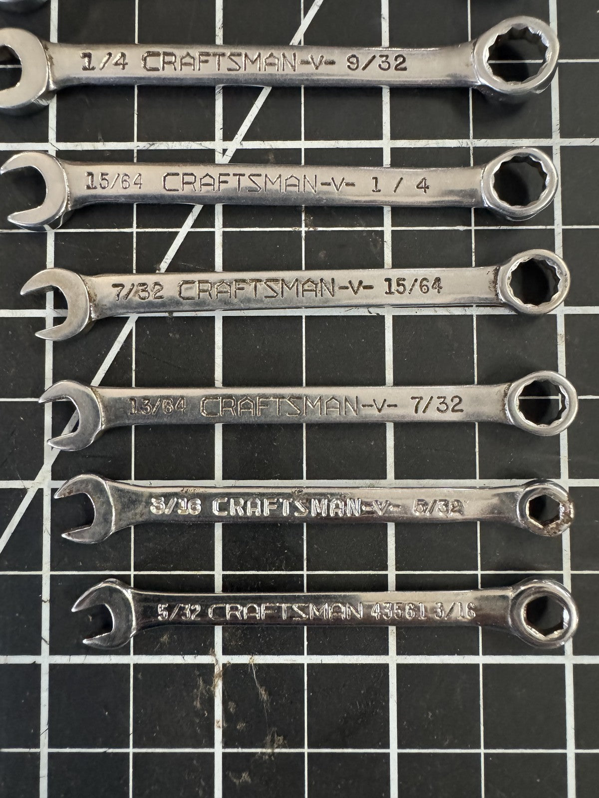 Set of 9 Vintage Craftsman Ignition Wrenches – Combination SAE Sizes 3/8 to 5/32