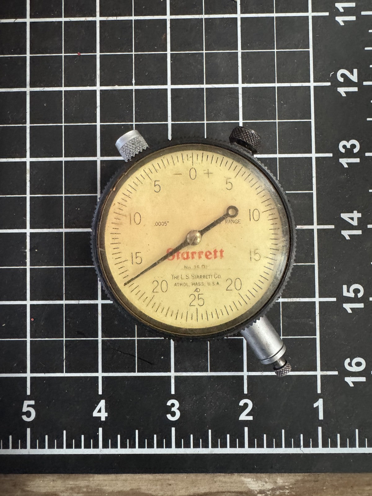 Starrett 25-131 Dial Indicator – .0005” Grad, .125” Range, Jeweled USA