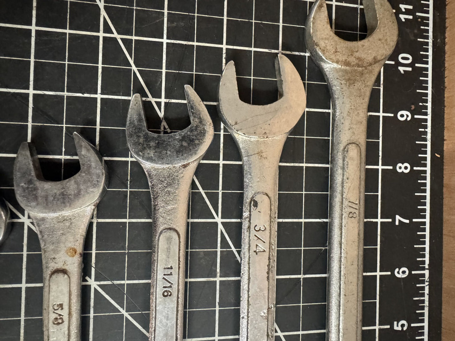 12pc Lot of Combination Wrenches – Mixed Brands – India – SAE Sizes 1/4” to 7/8”