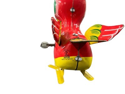 1950s Mikuna Lithographed Tin Wind-Up Baby Bird Toy – Japan – Functional