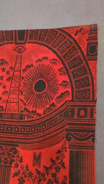 Antique Civil War Era Masonic Master's Carpet 34"x50" – Rare Fraternal Relic