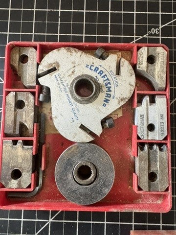 Vintage Craftsman Bench & Radial Saw Molding Set Shaper Head w/ Cutters