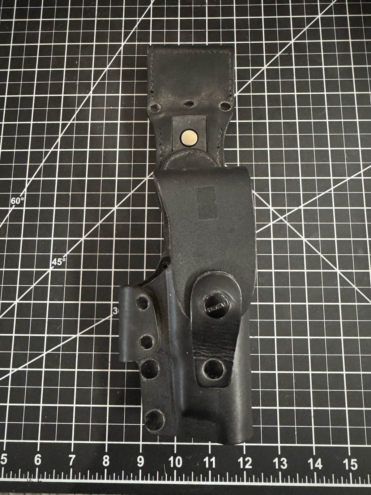 AKAH German Police Holster RT. HAND Marked 3-96 Black Heavy Leather Solid