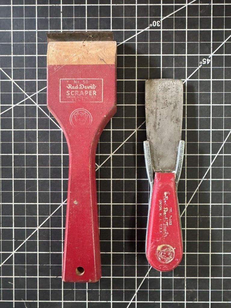 Lot of 2 Vintage Red Devil Scrapers – No. 50 & P103 Putty Knife – USA