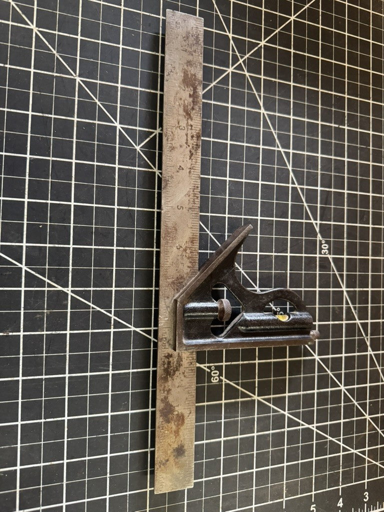 Vintage 12” Combination Square with Level – MFG. Co. Made in USA