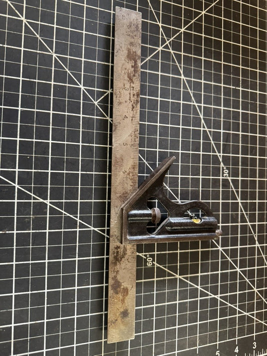 Vintage 12” Combination Square with Level – MFG. Co. Made in USA