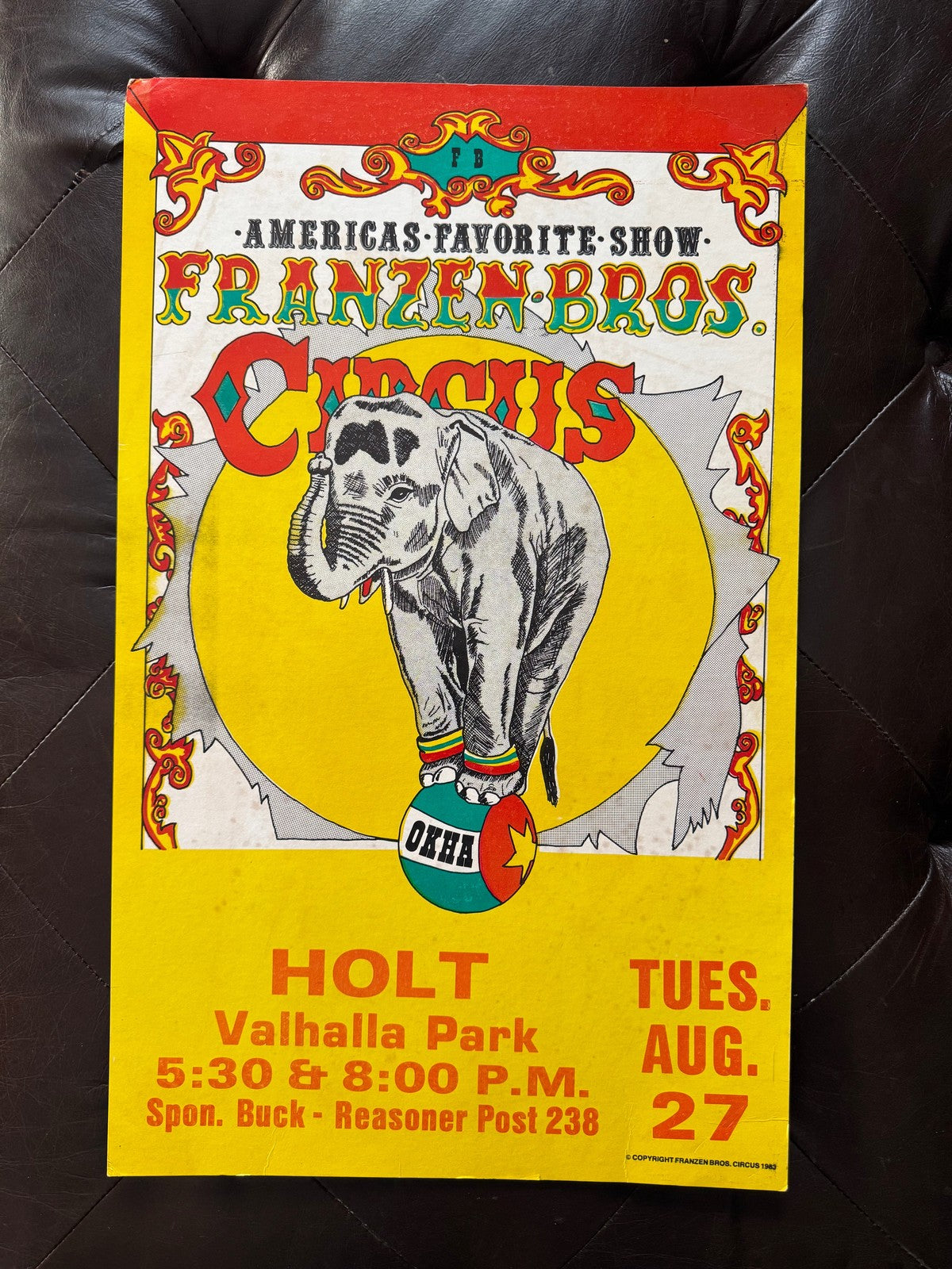Franzen Brothers circus original vintage poster 14" X 22"