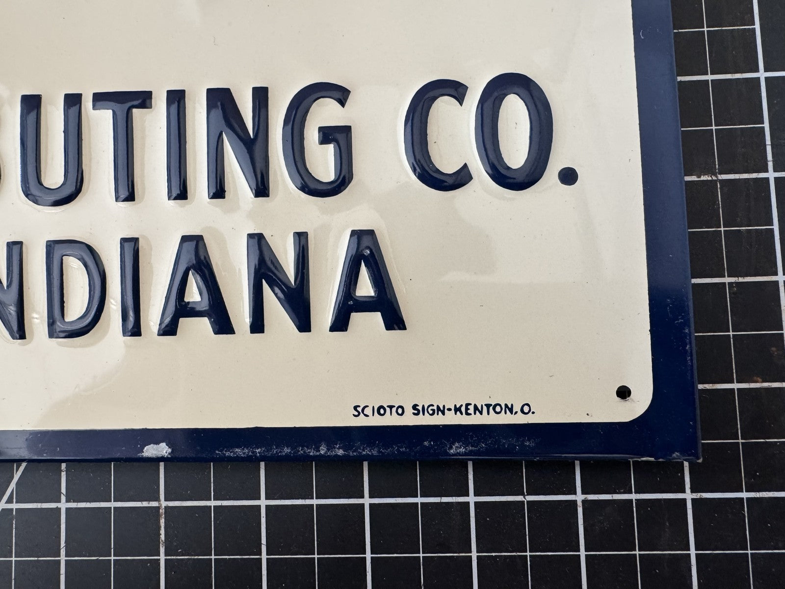 BOOMS Wagon Unloader Embossed Metal Sign – NOS, Valparaiso IN, 17”x11”